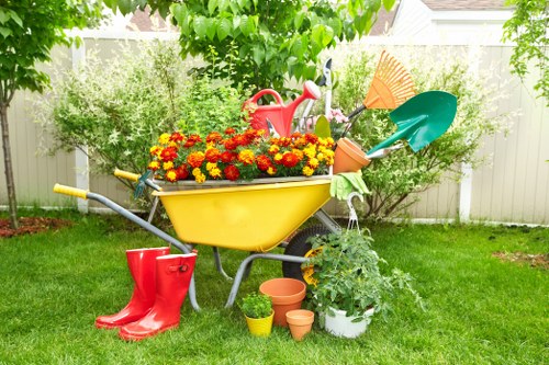List of gardening service icons representing decking, clearance and maintenance